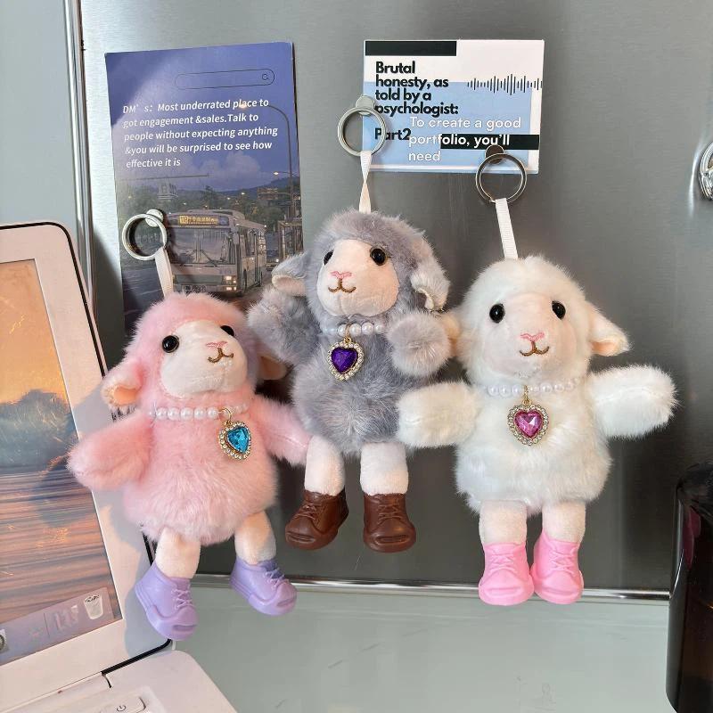 Cute Fluffy Lamb Plush Keychain With Boots Keyring Lovely Sheep Doll Keyring Bag Pendant Decoration For 2027 New Year Gifts