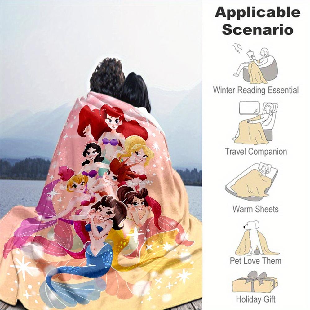 1pc, Disney Princess Cartoon Blanket,Living Room, Travel, Camping, Car Blankets