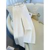 Women's Wide-Leg White Jeans, Spring Summer 2025 - Retro Slim Fit, Loose Straight-Leg Trousers