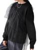 Antiqua Tulle Fleece One Size Black Women's Top, ESA-00180, 05,