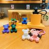 Adorable Plaid Bear Keychain Resin Material Unique Car Bag Decoration Gifts