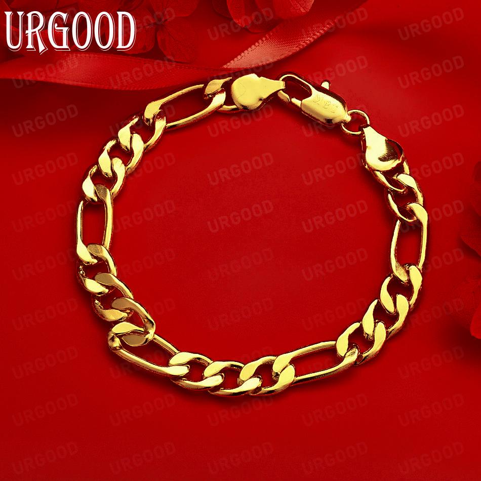 925 Sterling Silver 8mm Side Chain Fashion Bracelet Gift Jewelry