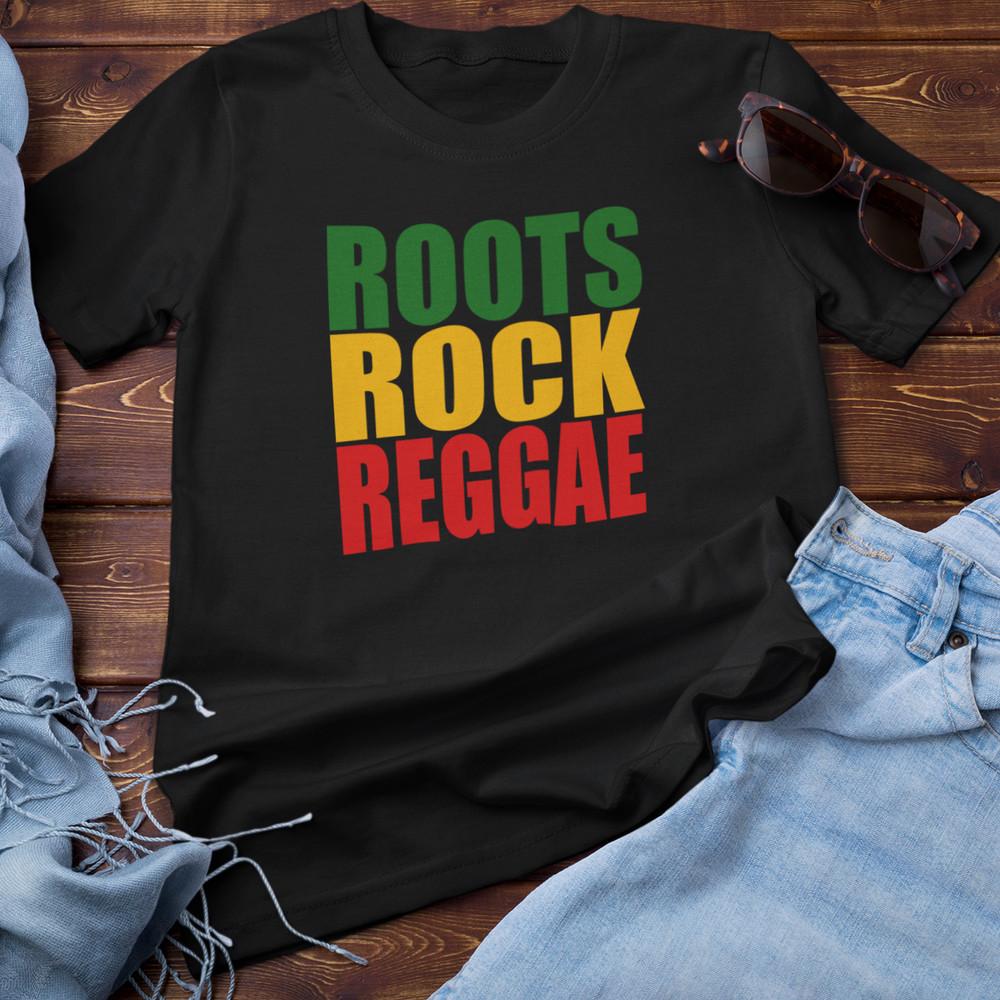 ФУТБОЛКА ROOTS ROCK REGGAE - Ска Даб Диджей Джа Раста Диджей Тош Музыкальный Карнавал Унисекс Футболка M