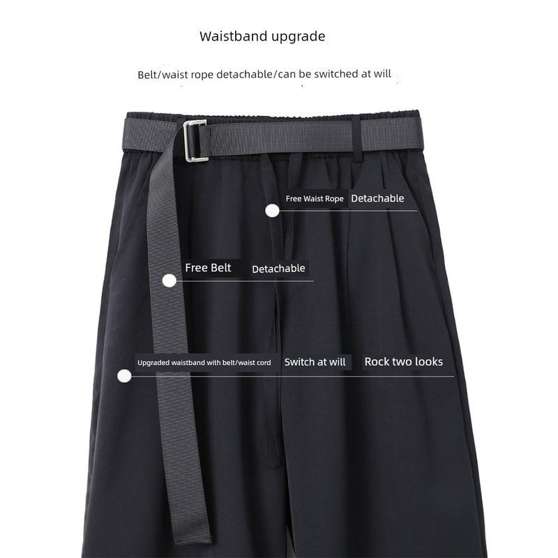Autumn Straight-Leg Dress Pants with a High-End Drape, Japanese Style Yamamoto Pants for Men, Autumn Cool and Stylish Wide-Leg Casual Pants