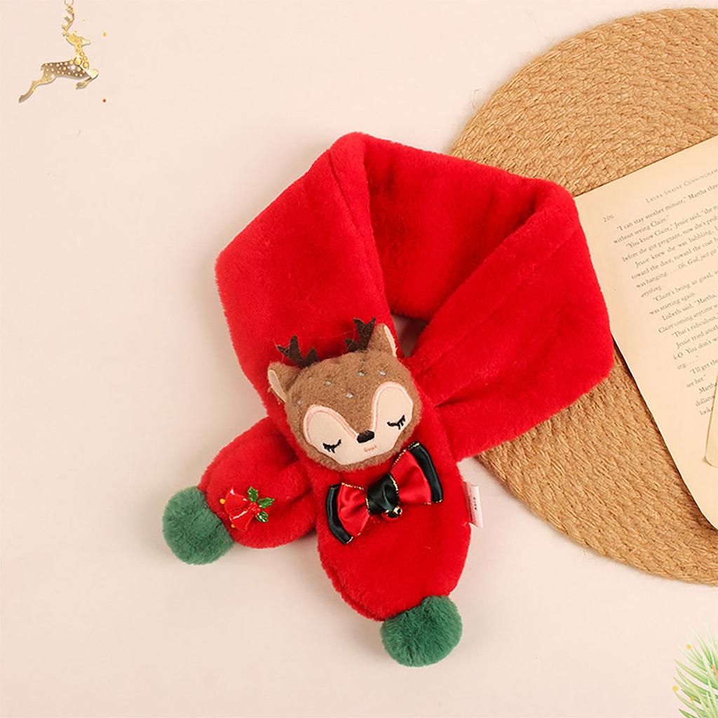 Kinder-Samt-Cartoon-niedlicher Samtschal im Weihnachtsstil mit Hirschmotiv