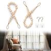 Bead Curtain Hangers 2 Pieces Curtain Finishing Sturdy Wooden Bead Construction Easy Curtain Changes For Indoor And Outdoor Use
