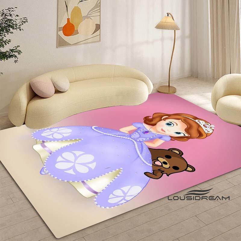 Cartoon Sofia die Erste Prinzessinnen-Muster Teppich - Raumdeko, Maschinenwaschbar und Weich, Perfekt für Schlafzimmer Spielmatte, Wohnzimmer