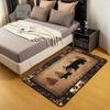 Farmhouse Bear Area Rug for Kids Bedroom and Living Room, Retro Brown Paw Print Carpet, Wild Animal Decorative Floor Mat