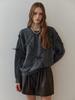 MAXZA Ribbon Detail Glitter Mix Round Neck Knit