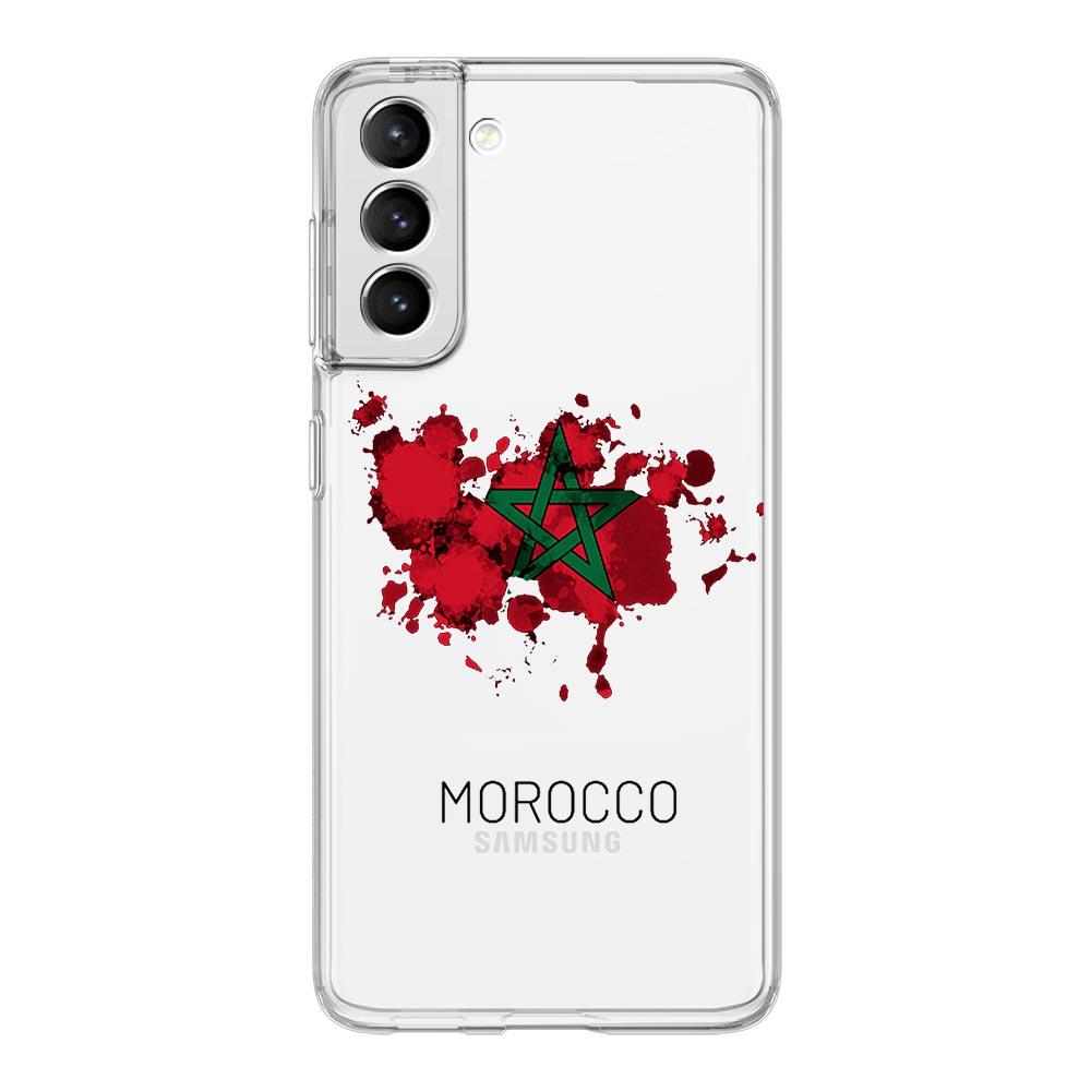 Morocco Flag Soccer Phone Case For Samsung Galaxy S23 S22 Ultra S20 S21 FE 5G S10 S10E S9 S8 Plus 4G Soft Clear Back Cover Couqe
