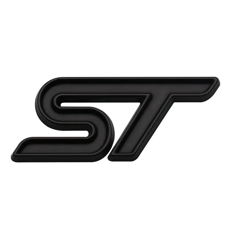 djsh6 3D Metal ST Letters Car Steering Wheel Emblem Badge Sticker for Ford ST Fiesta Focus Edition KUGA Mondeo Focus X 2 3