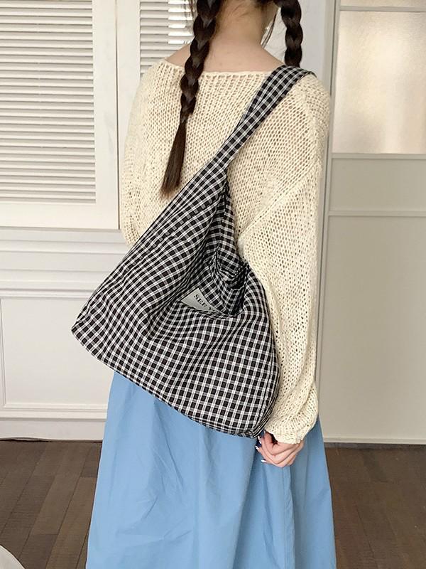 Women's Plaid Commuter Tote: Stylish, Versatile, Large-Capacity Shoulder Bag