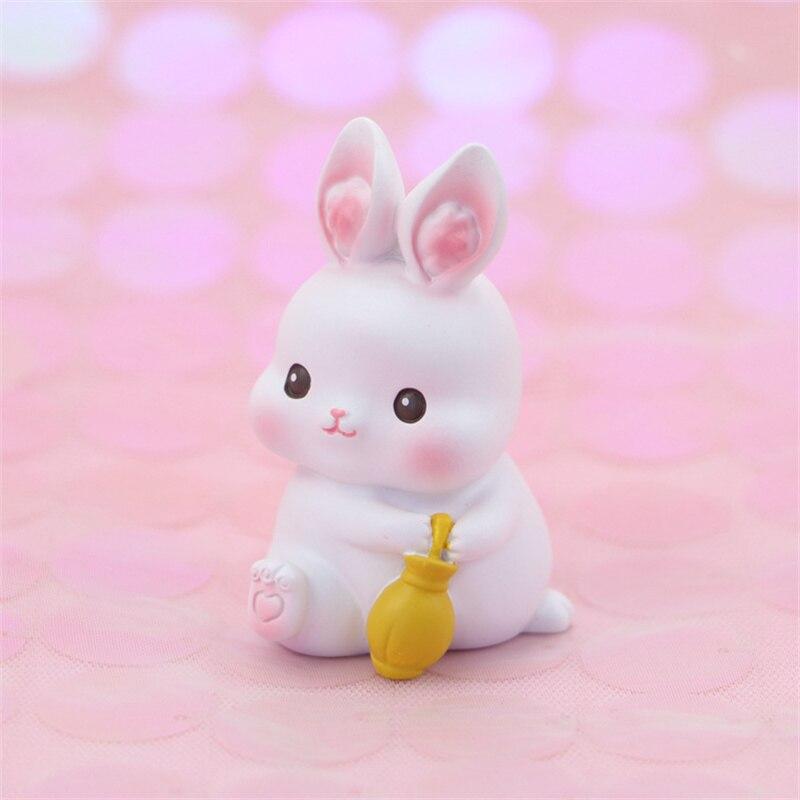 Cute Bunny Cake Decoration Rabbit Animal Ornaments Cake Topper Party Dessert Decor Birthday Party Baby Shower Baking Supplies