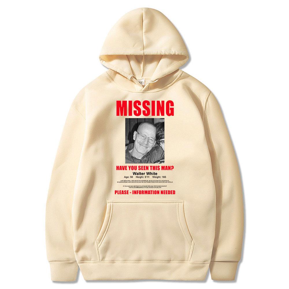 TV Series Better Call Saul Print Hoodie Heisenberg Breaking Bad Missing Sign Graphic Sweatshirt Men's High Quality Cozy Pullover