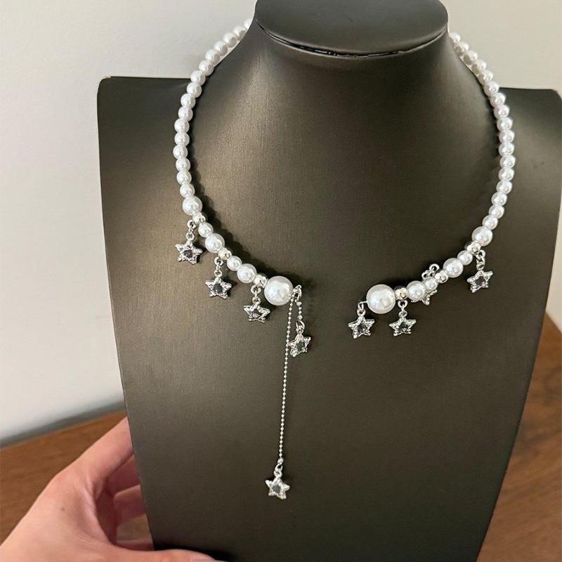 Starry Tassel Pearl Necklace: Chic, Cool, and Versatile Design