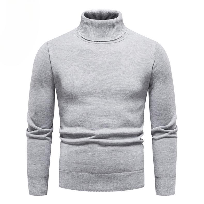 Autumn and Winter Men's Sweater Turtleneck Knitted Sweater Solid Color Large Size Slim-fit Sweater Men's Sweater Bottoming Shirt