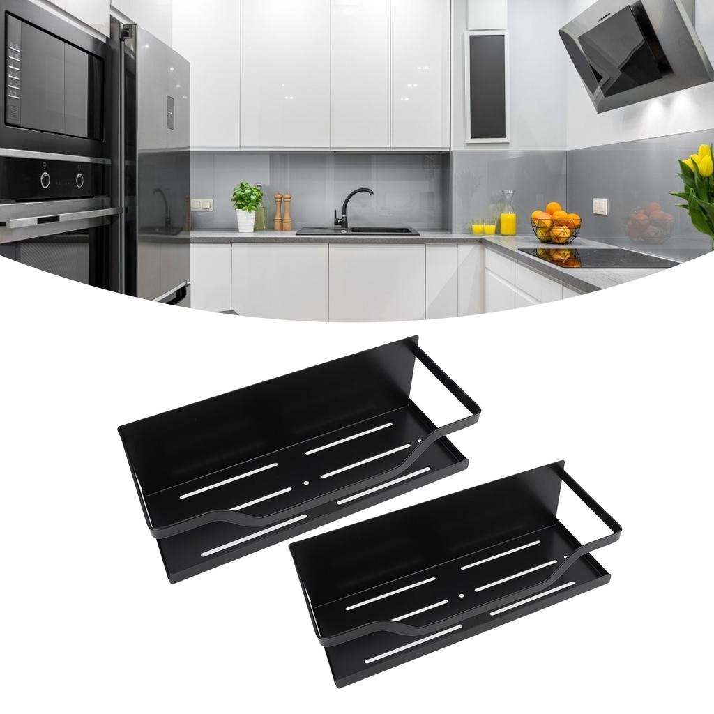 2PCS Magnetic Spice Rack for Refrigerator Carbon Steel Space Saving Spice   Magnetic Shelf for Kitchen Jars Seasoning Bottles