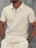 Summer Men Sports Polo Short Sleeve Zipper Polo Shirt Men Casual