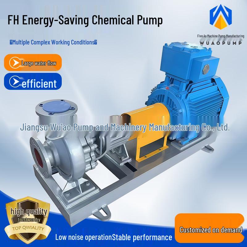 FH High-Efficiency Energy-Saving Stainless Steel Magnetic Drive Chemical Pump, Corrosion-Resistant for Acid and Alkali, Centrifugal Discharge Pump.