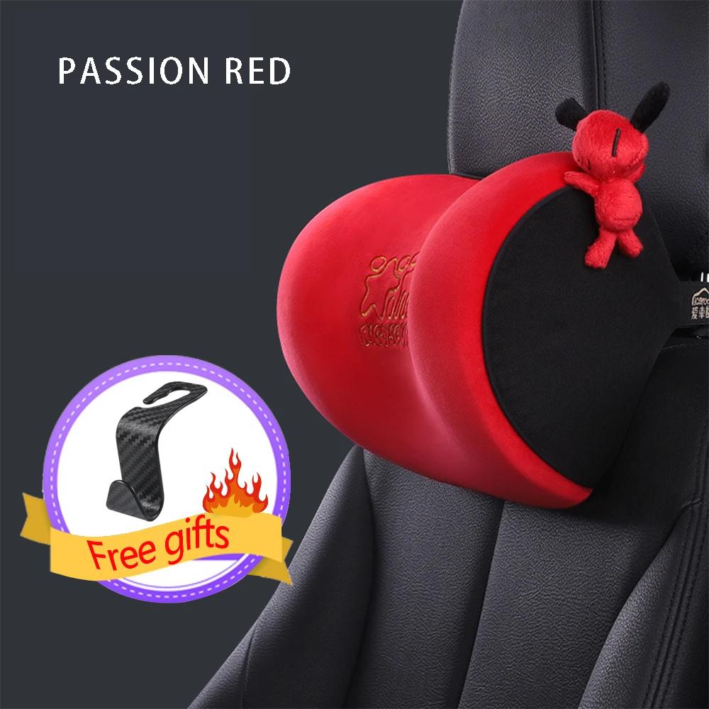 Car Neck Pillow Protective Lumbar Back Support Breathable Memory Foam Car Headrest Cushion Relieve Stress Car Interior Accessori