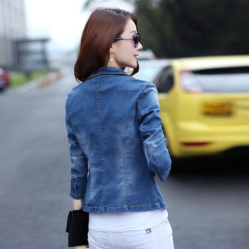 2023 Women's Fashionable Korean-Style Denim Jacket: Slimming, Short, Spring/Autumn Suit