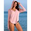 CHARMLEAKS Women Rash Guard UPF 50+ Sun Protection Clothing Button Down SPF Hoodie Beach Shirts