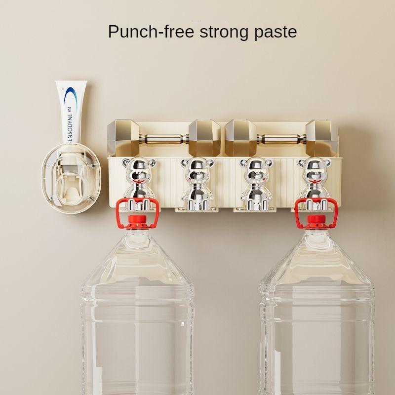 Bathroom Mouthwash Cup Toothpaste Dispenser Wall-Mounted Cup Holder a Family of Three Toothbrush Cup