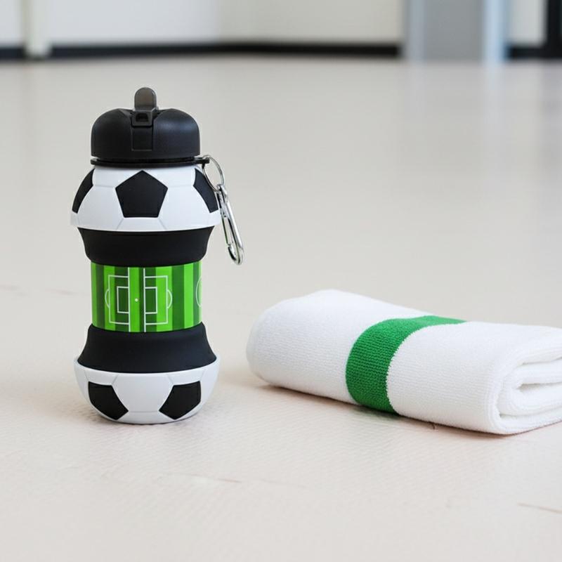 Foldable Water Bottle Leakproof Portable Mug for Outdoor Sports Basketball Football Tennis Golf School Travel Drinking Cup for Kids Adults