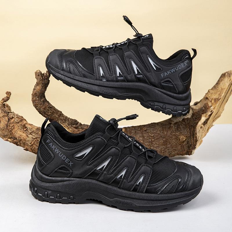 Trendy platform casual sports shoes men's spring new super soft Maillard wide foot mountaineering men's shoes