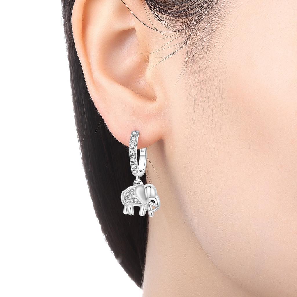 Light Luxury Exquisite Earrings Snowflake Cherry Musical Elephant Design Fashion Ear Drops