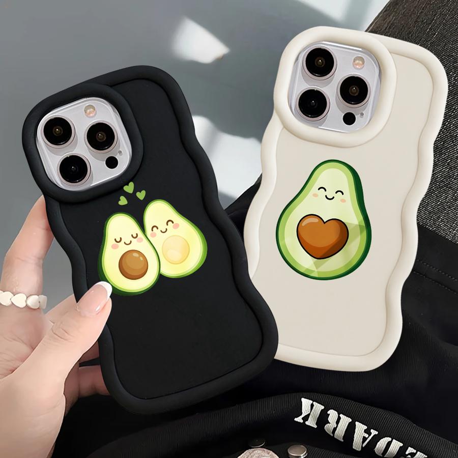 Green Avocado Soft Phone Cover Case for iPhone 14 12 15 Plus 8 17 Air 16 Pro Max 11 XR 13