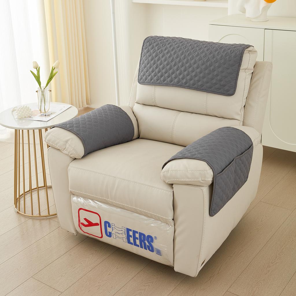 Sofa-Kopfstützenkissen, Armlehnenkissen, 3-teiliges Set mit Aufbewahrungstaschen, Chaiselongue-Sofa-Armlehnentuch