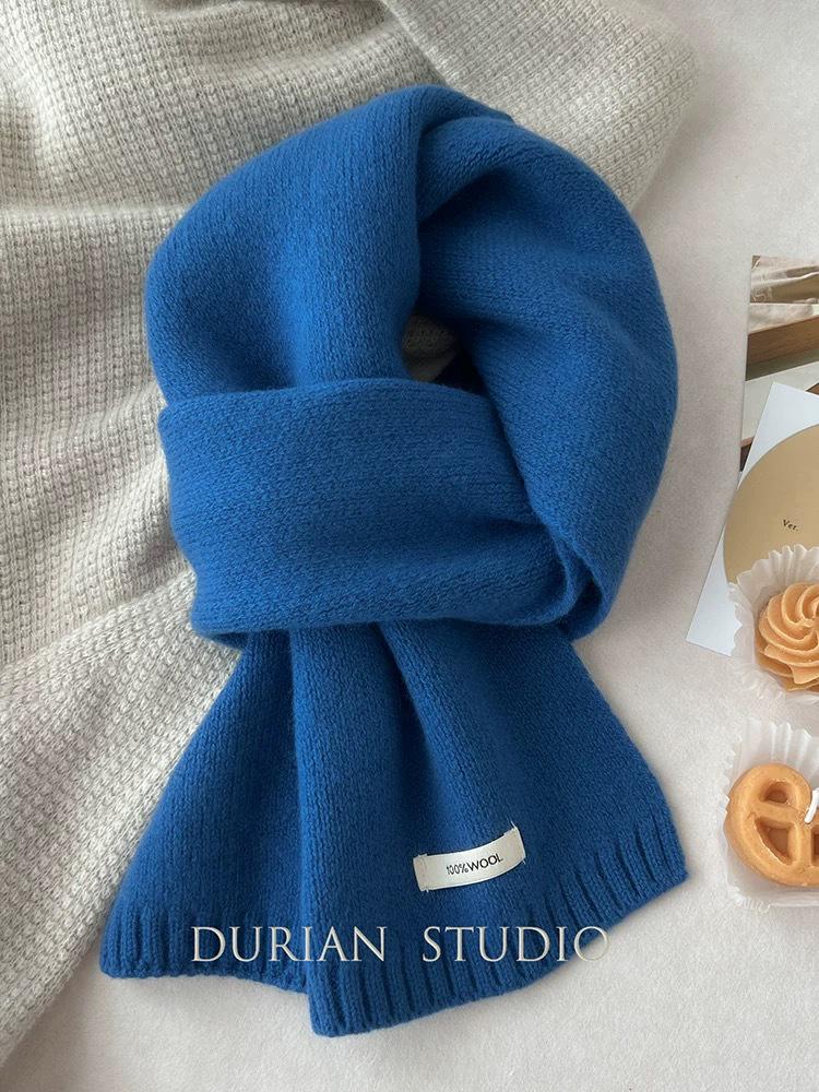 100% Pure Wool Knitted Scarf - Versatile Autumn/Winter Cashmere Neck Warmer for Couples