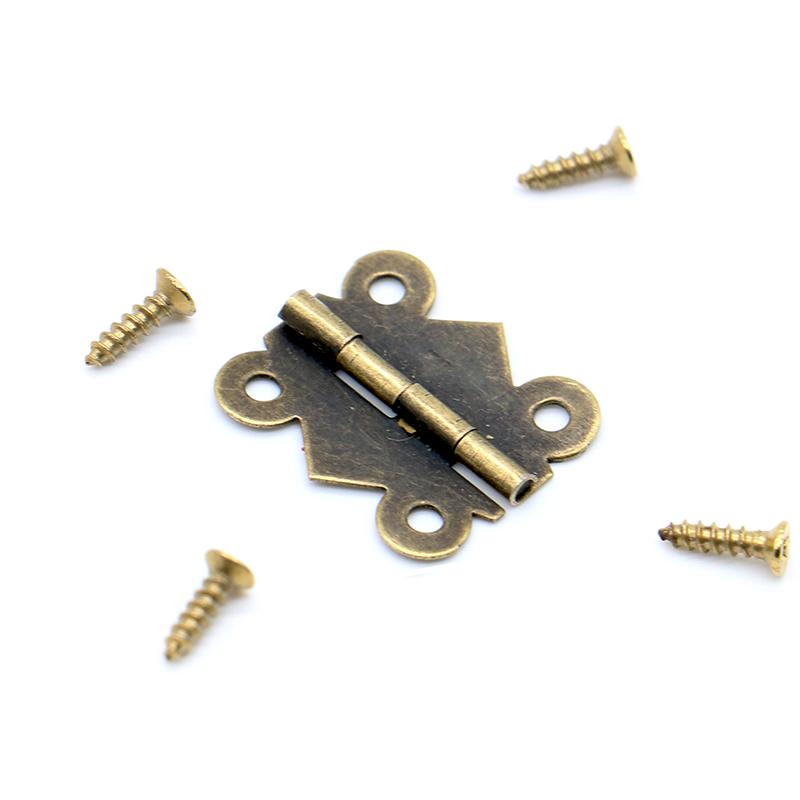 

40pcs KAK 20mm x17mm Bronze Gold Silver Mini Butterfly Door Hinges Cabinet Drawer Jewelry Box Hinge For Furniture Hardware бронзовий