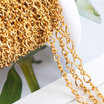 No Fade 1Meter Stainless Steel Irregular Twisted Circular Link Chain Bulk Thick Chains for DIY Necklaces Bracelet Jewelry Making