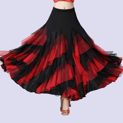 Kostium do tańca dla kobiet Flamenco Walc Taniec towarzyski Spódnica Klasyczna Duża Huśtawka Hiszpańska długa Spódnica