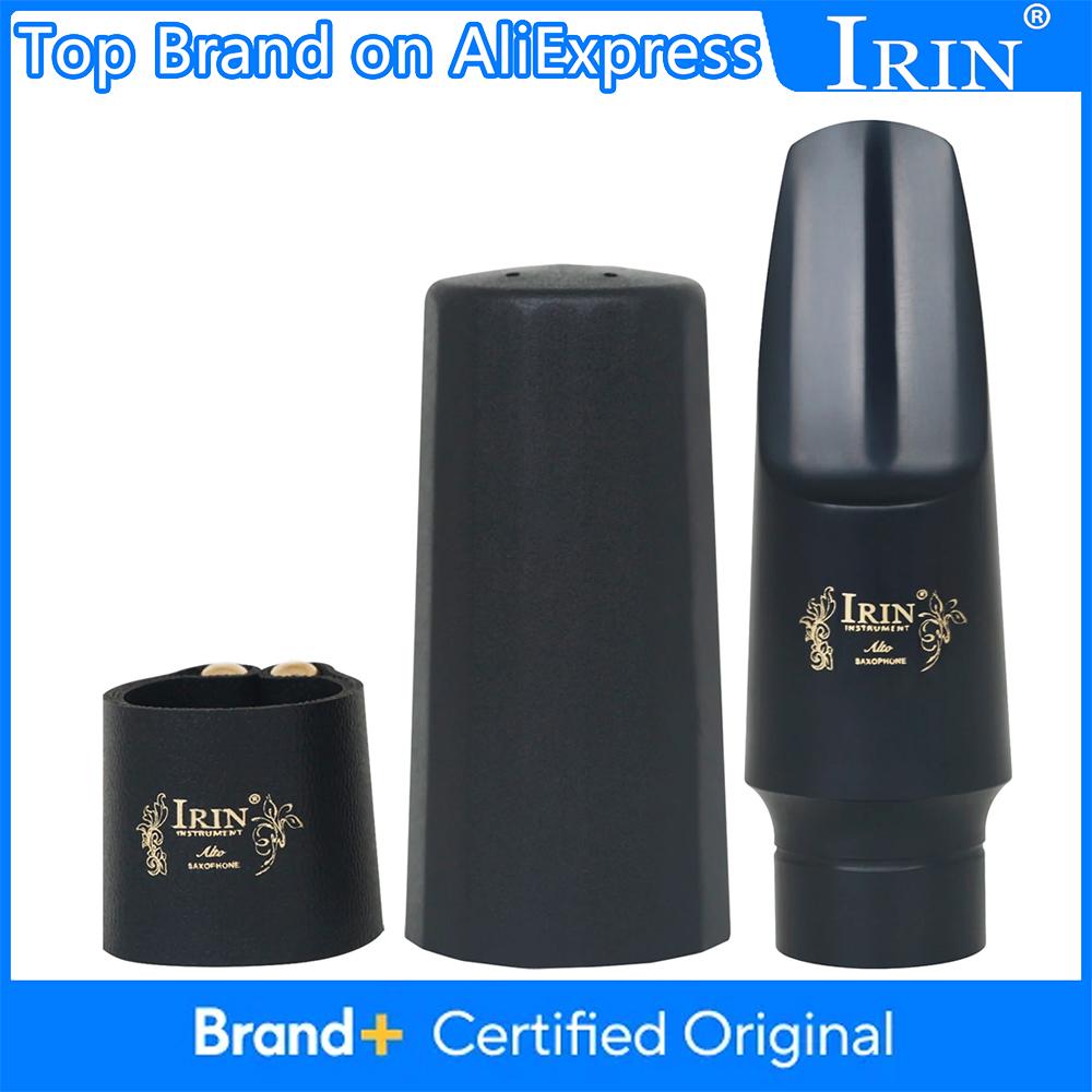 IRIN Alto Saxophone Mouthpiece Set Ligature Clip Flute Head Cap for Alto Saxophone Pro Woodwind Instrument Sax Accessories