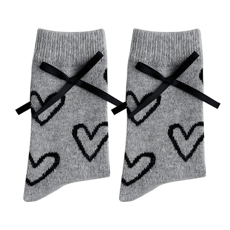 Warm Thickened Wool Socks Women Winter Socks Solid Heart-shaped Mid-Calf Sock Casual Snow Boot Floor Cotton Sock Wife's Gift