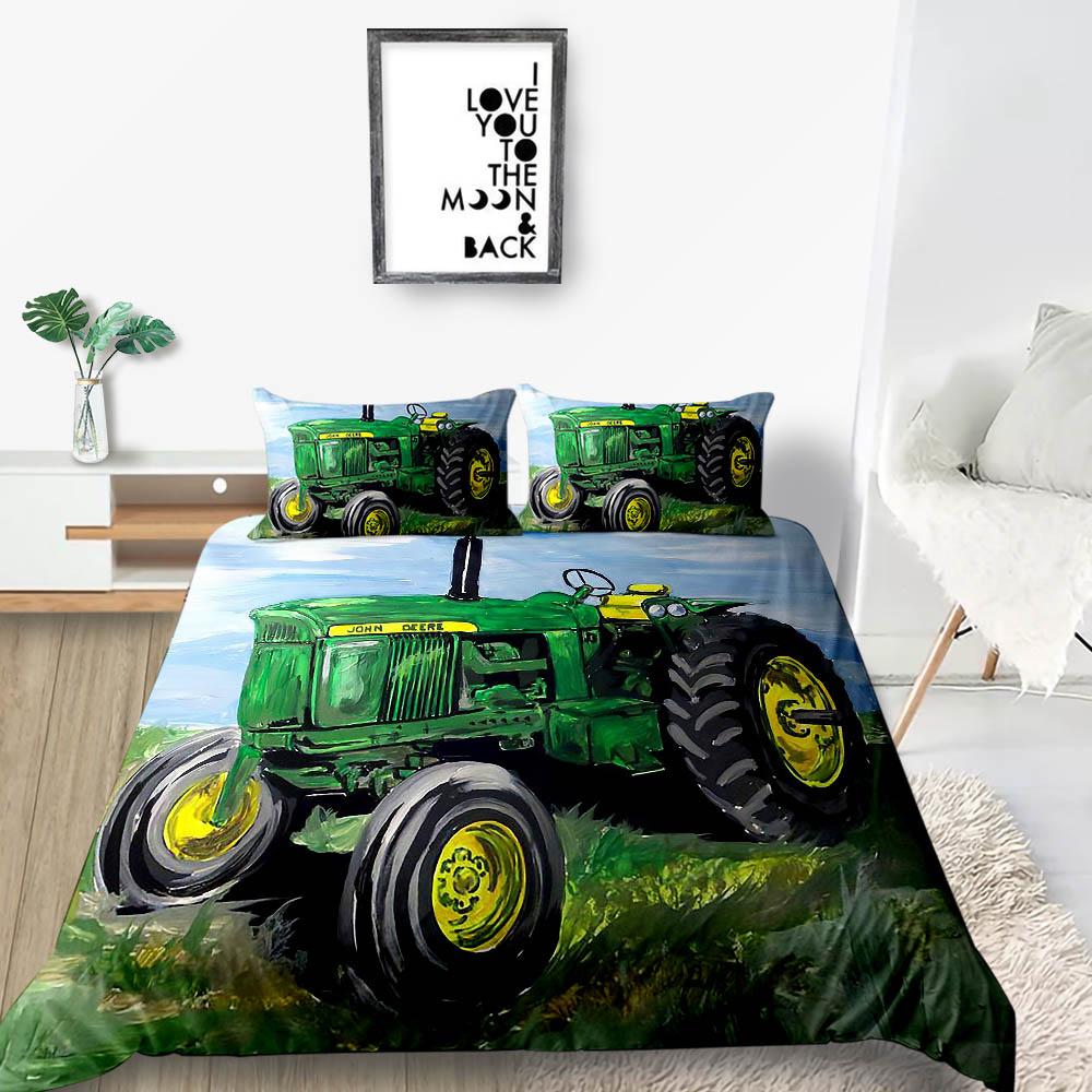 2023 New Style 3D Vehicle Printing Duvet Cover Set Farmland Home Textiles Soft Bedding Cover Suit Teen Children Luxury Bed Set