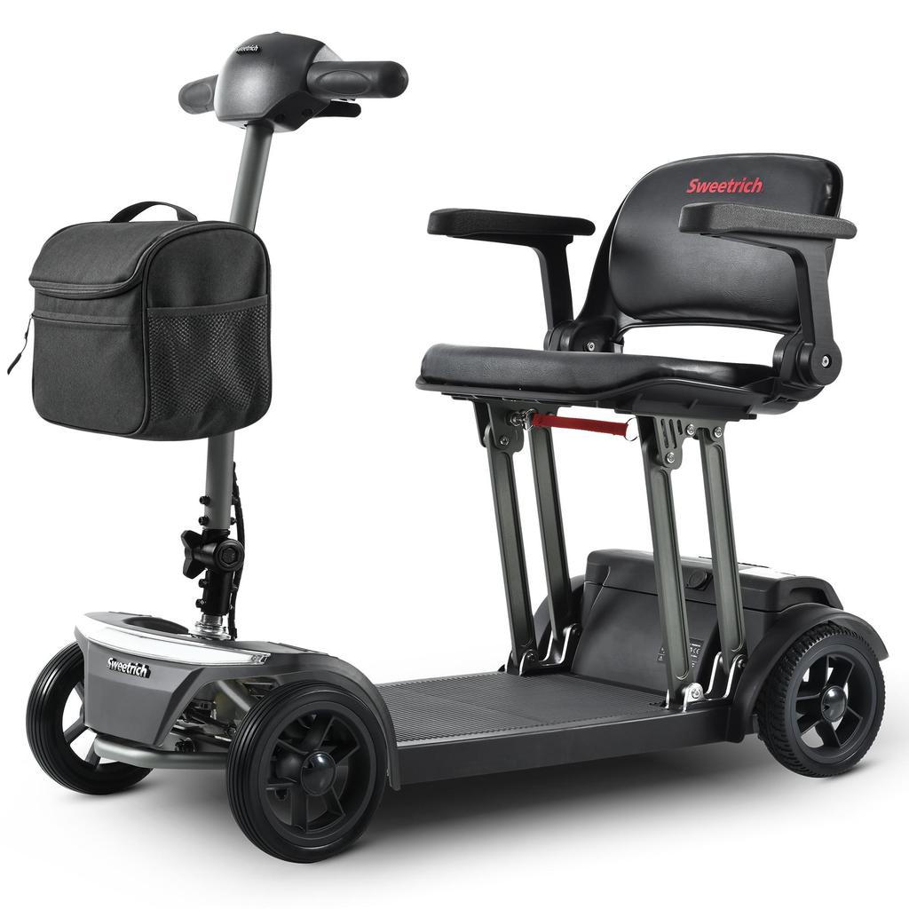 AIR TRAVELLER Schwarz 180W Motor, 20Ah Akku, 8-Zoll Vollgummireifen, Faltbarer Rahmen, 4-Rad Tragbarer Elektroroller