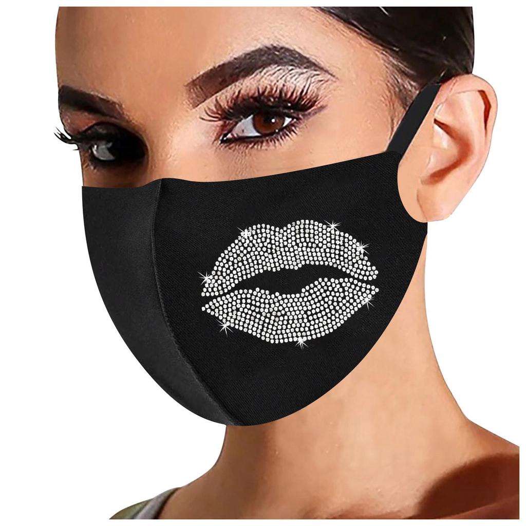 Adult Windproof Protective Shining Soft Hot Drilling Bling Rhinestone Face Mask