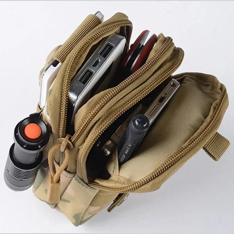 1PC Camouflage Waist Pack Outdoor Multi-function Sports Running Bag Waterproof Mobile Phone Bag Camping Magazine Pouch