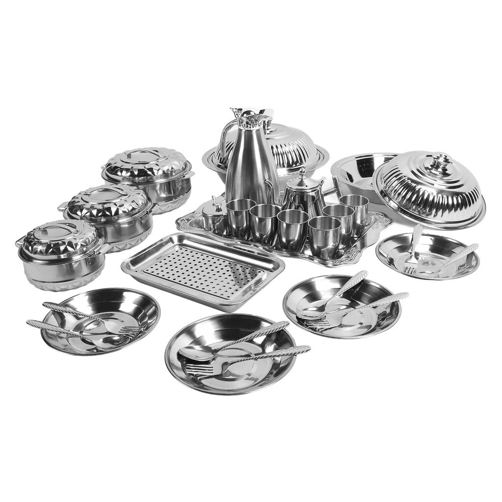 28-teiliges Edelstahl-Kochgeschirr-Set, verdicktes Multifunktions-Küchenkochgeschirr, Töpfe und Pfannen