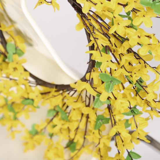 Artificial Wreath No Withering Eye-catching Yellow Realistic Fake Flower Front Door Wreath