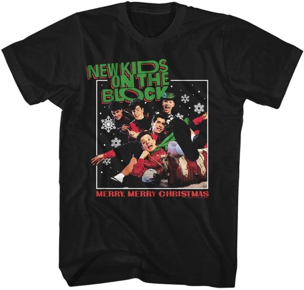 Merry Merry Christmas Holiday Band Graphic T-Shirt, Black Short Sleeve Cotton Unisex Tee S разноцветный