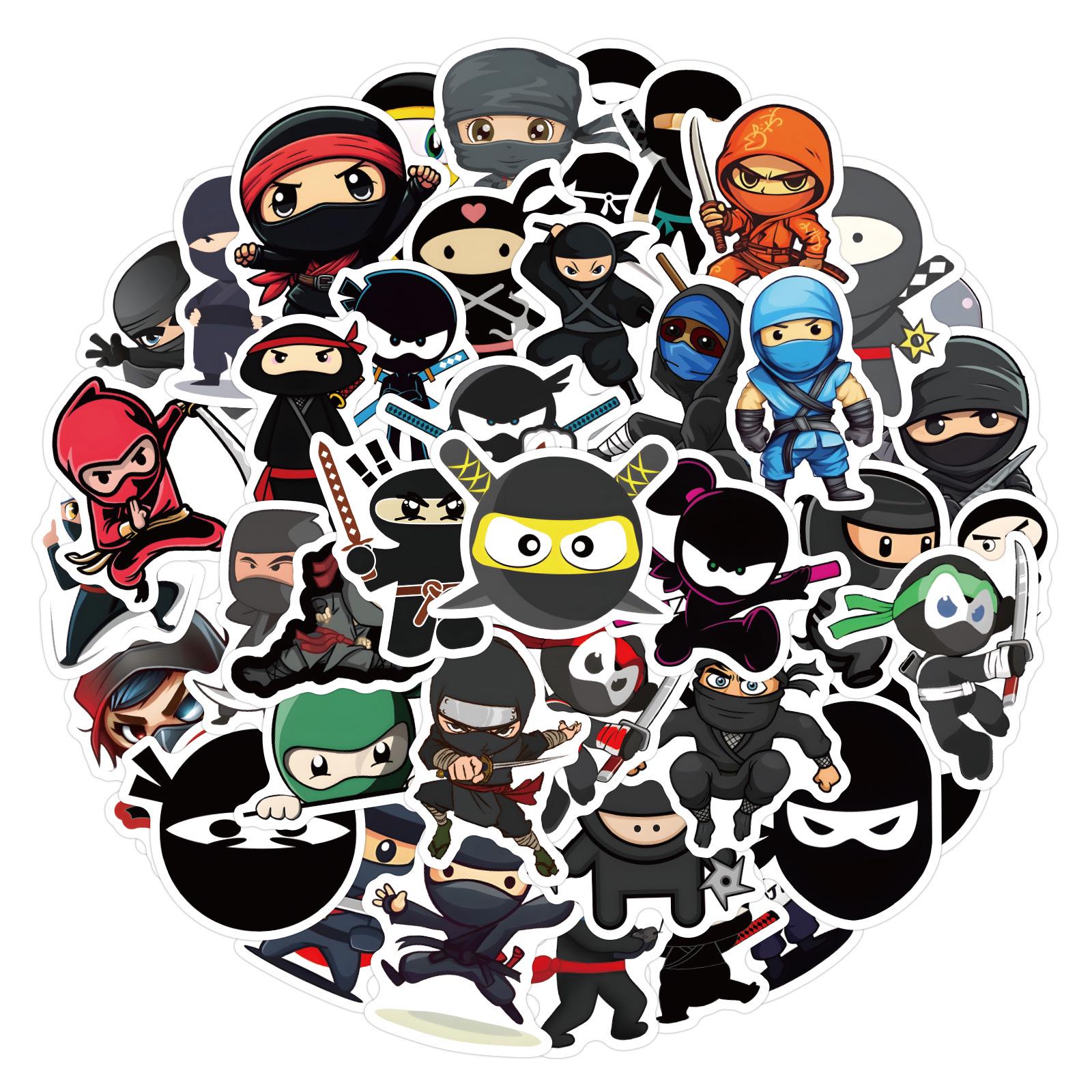Ninja Warrior Graffiti Stickers - 60 Cartoon Stickers for Notebooks  Luggage
