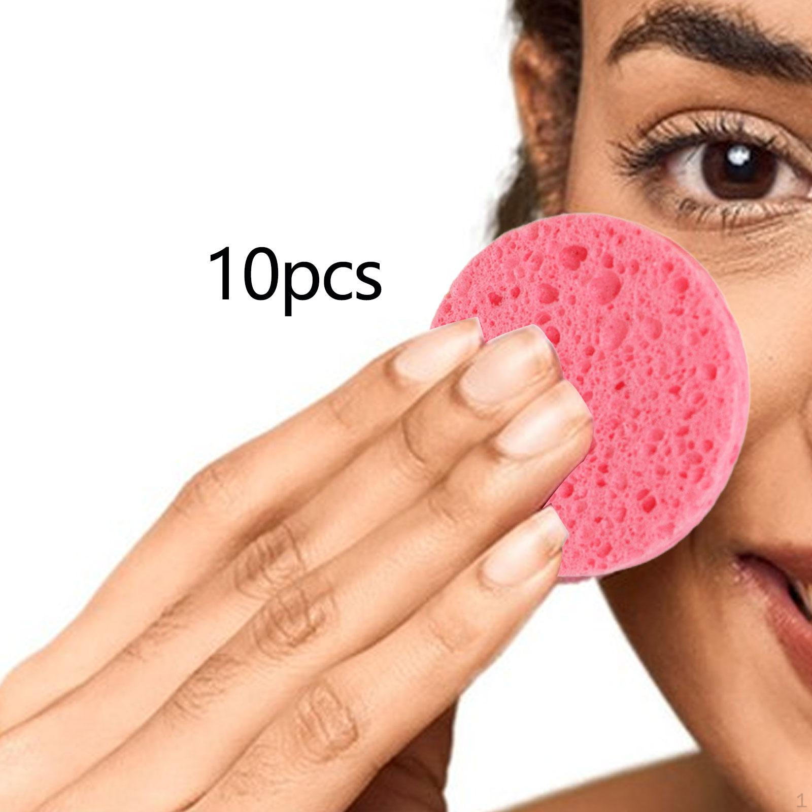 Facial Sponges Face Cleaning Sponge Practical Travel Skincare Essentials Professional Cleansing Pink 10 Pieces