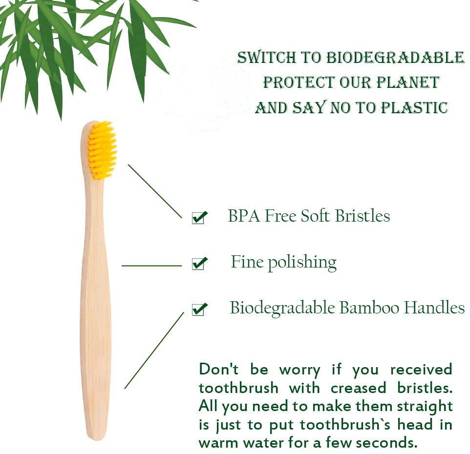 New Organic Children's Bamboo Toothbrush Ten Colors Soft Fibre Bristles Biodegradable Handle Eco Friendly Kids Toothbrushes