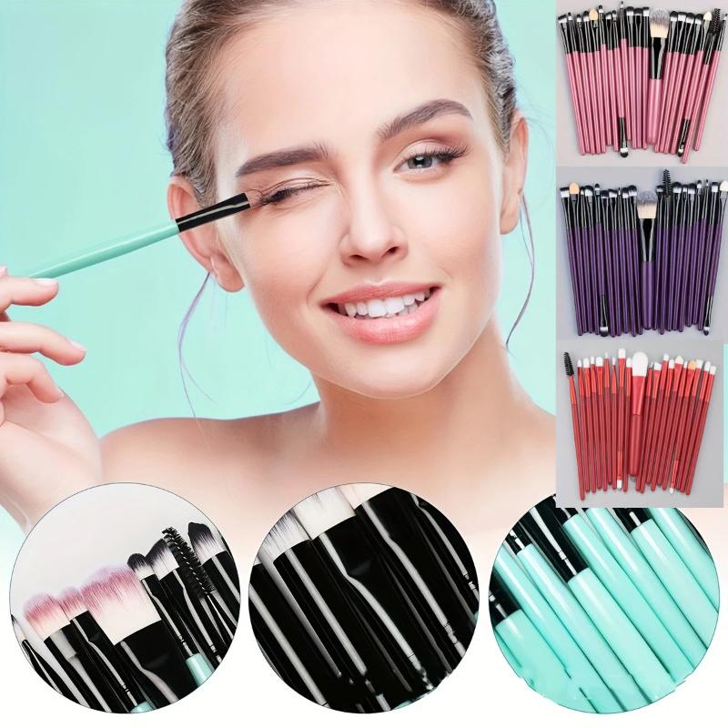 Deluxe 20Pcs Eye Makeup Brush Collection Perfect for Eyeshadow and Eyebrow with Professional-Grade