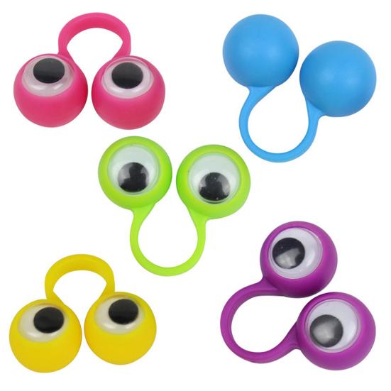 10Pcs Funny Big Eye Finger Rings Puppets Cartoon Eyeballs Children Kids Toys